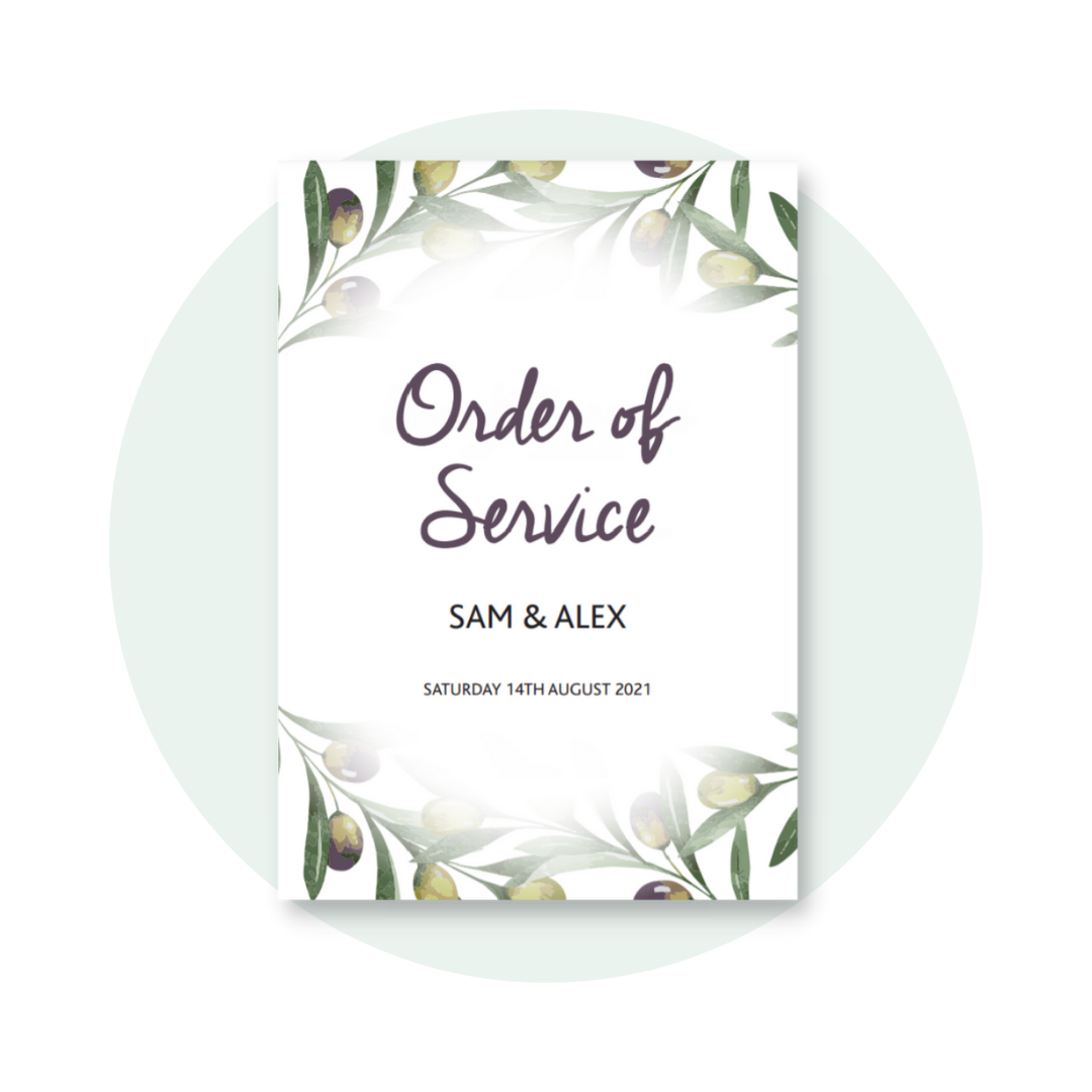 Olivia Order of Service
